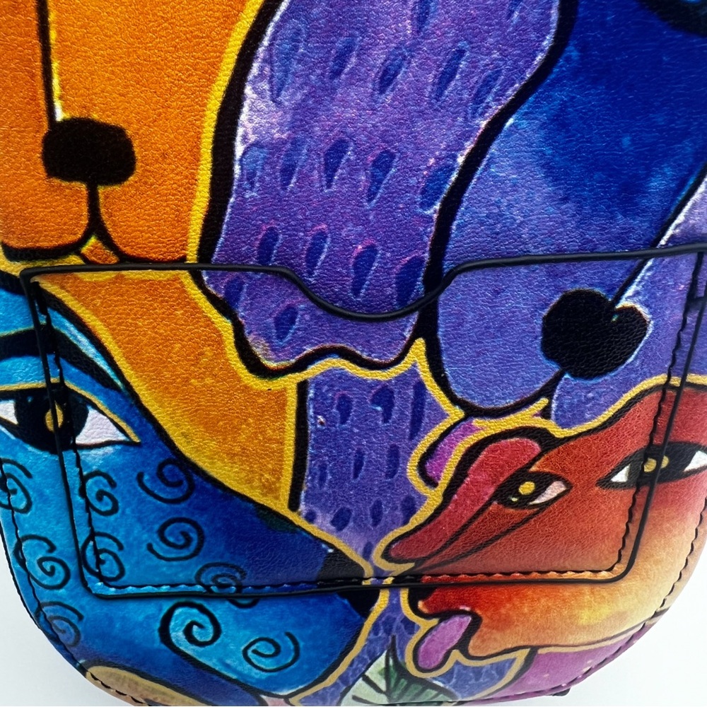 Laurel Burch Dog and Doggies Zippered Purse with Shoulder Strap - Picture 10 of 13
